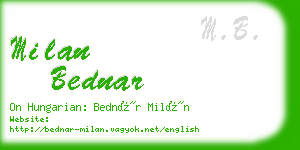 milan bednar business card